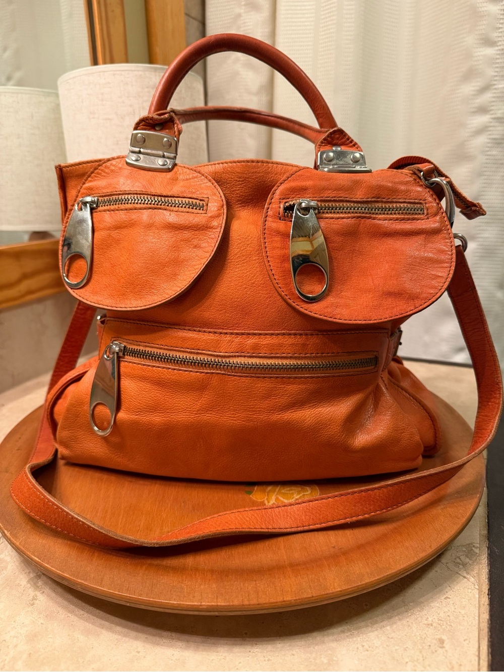 Vintage Regina Italian Leather Purse with Handles and Strap 1990’s - Y2K